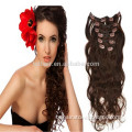 brown color clip hair extension